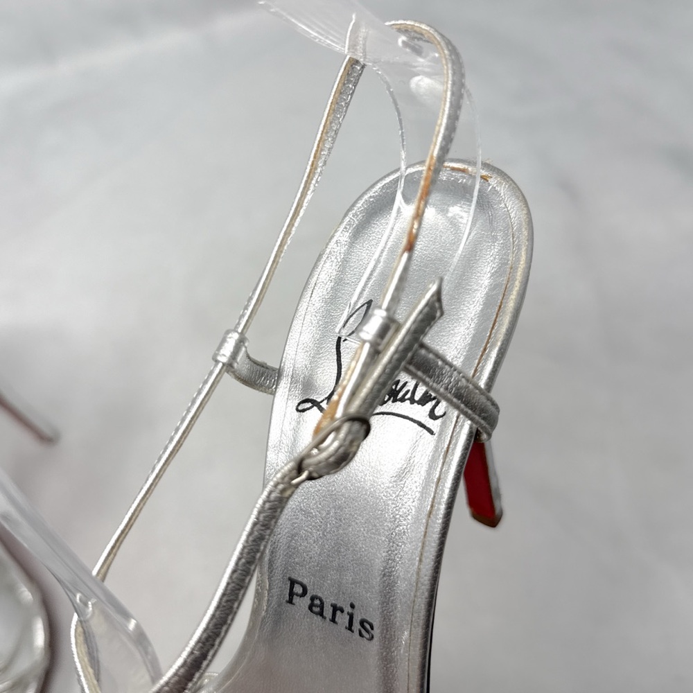 Christian Louboutin Vintage Y2K Metallic Strappy Leather Mary Jane Sandal Heels - Picture 11 of 16